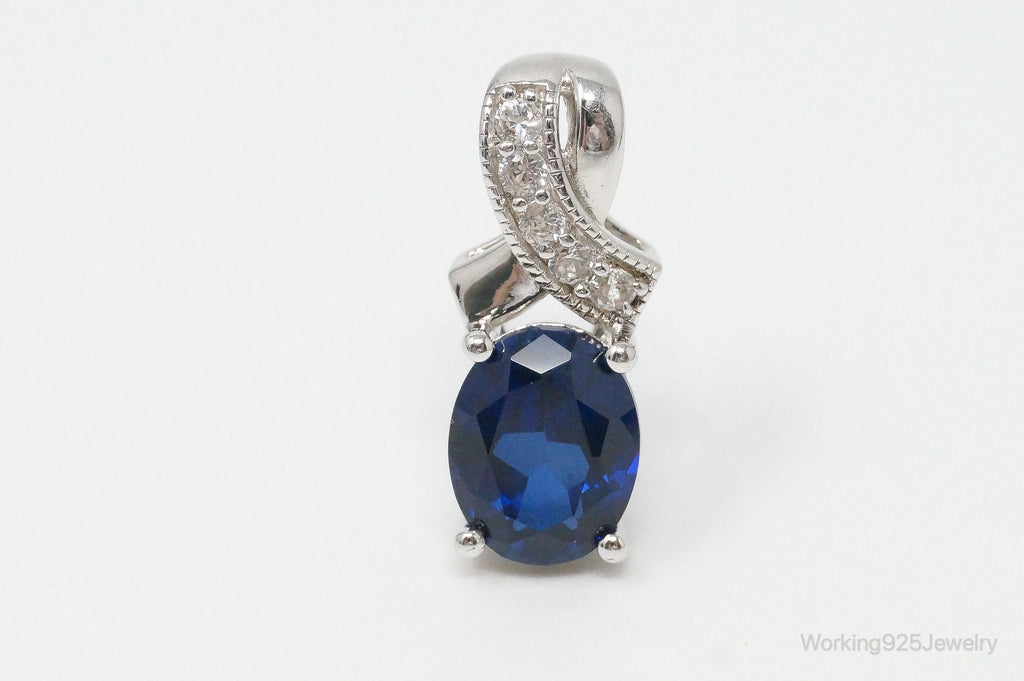 Designer SUN Sapphire Cubic Zirconia Sterling Silver Necklace Pendant | Jewelry > Necklaces > Pendants | Wiccan Center