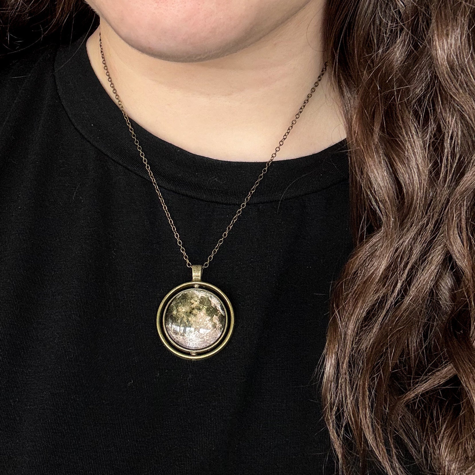 New Moon Double Sided Fidget Pendant Necklace | Necklace | Wiccan Center