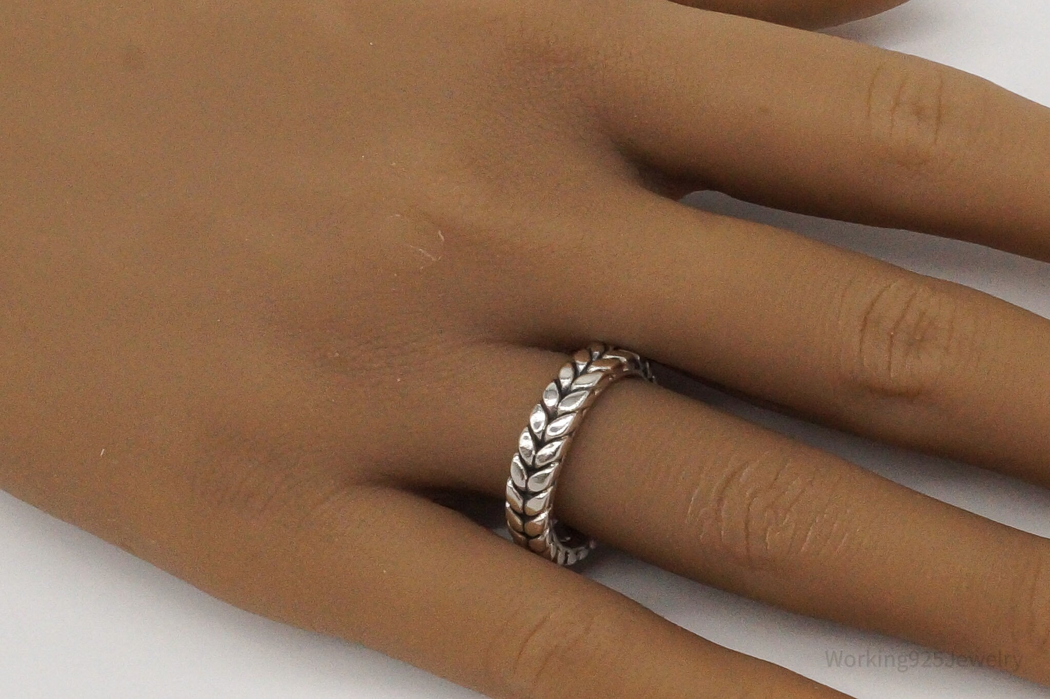 Vintage Cable Cord Rope Braid Sterling Silver Ring - Size 7.75 | Jewelry > Rings | Wiccan Center