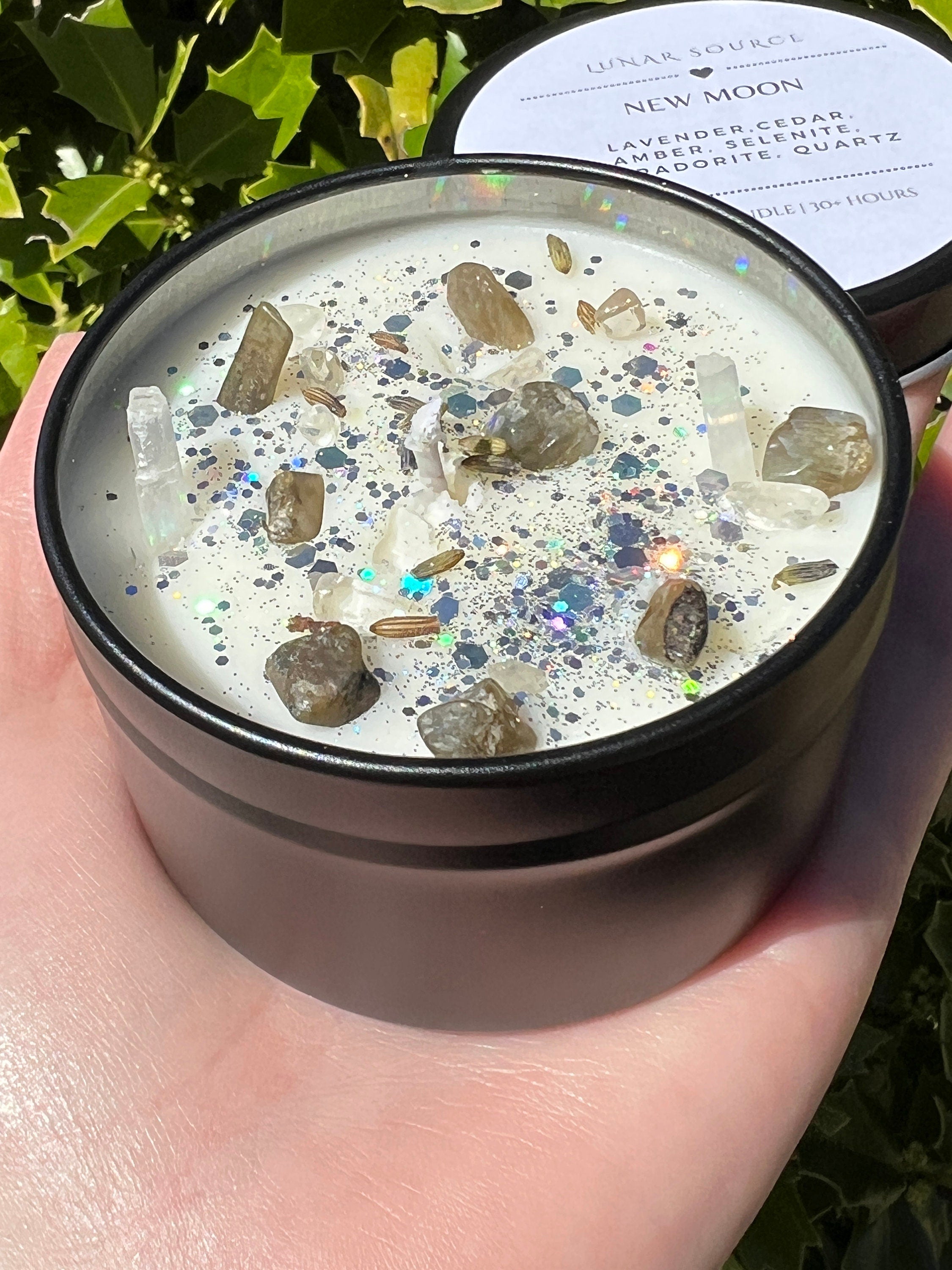 New Moon Magick Ritual Candle | Witchcraft Altar Spell Lunar Cycle Magic Gift Scented Intention Soy Herbal Candle | Deity Hekate Devotional | | Wiccan Center