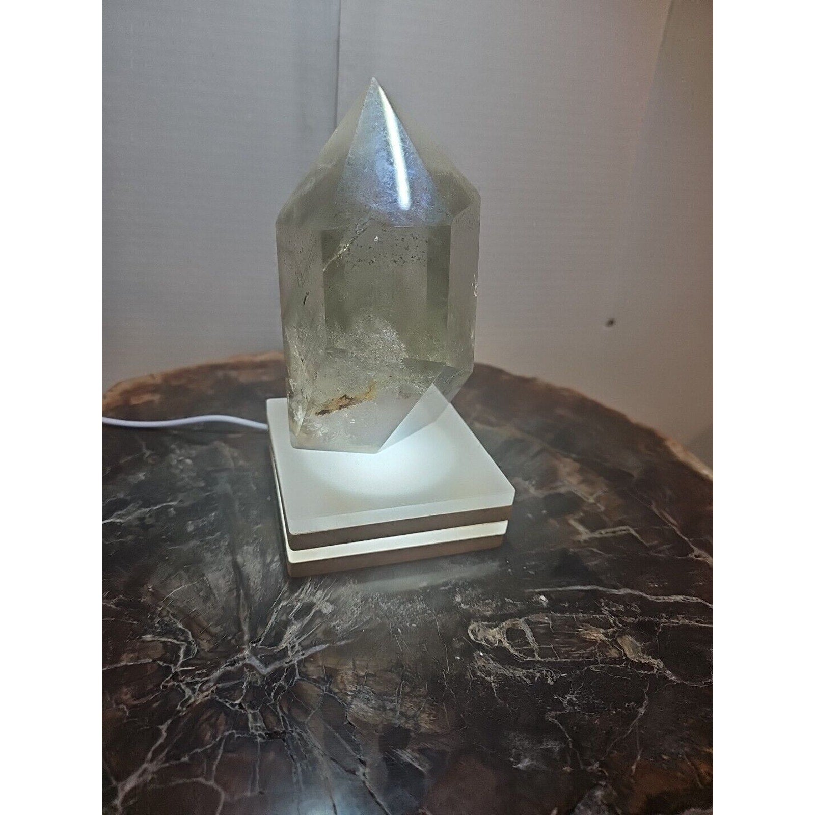 Green Ghost Phantom Quartz Crystal Obelisk — 2.7 lbs, Madagascar | CrystalCloud Company