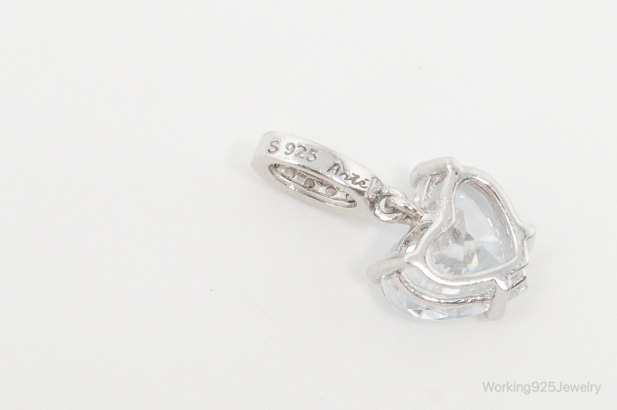 Vintage Heart Cubic Zirconia Sterling Silver Necklace Pendant | Jewelry > Necklaces > Pendants | Wiccan Center