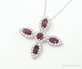 Large Rhodolite Garnet Cubic Zirconia Sterling Silver Necklace | Jewelry > Necklaces > Pendants | Wiccan Center