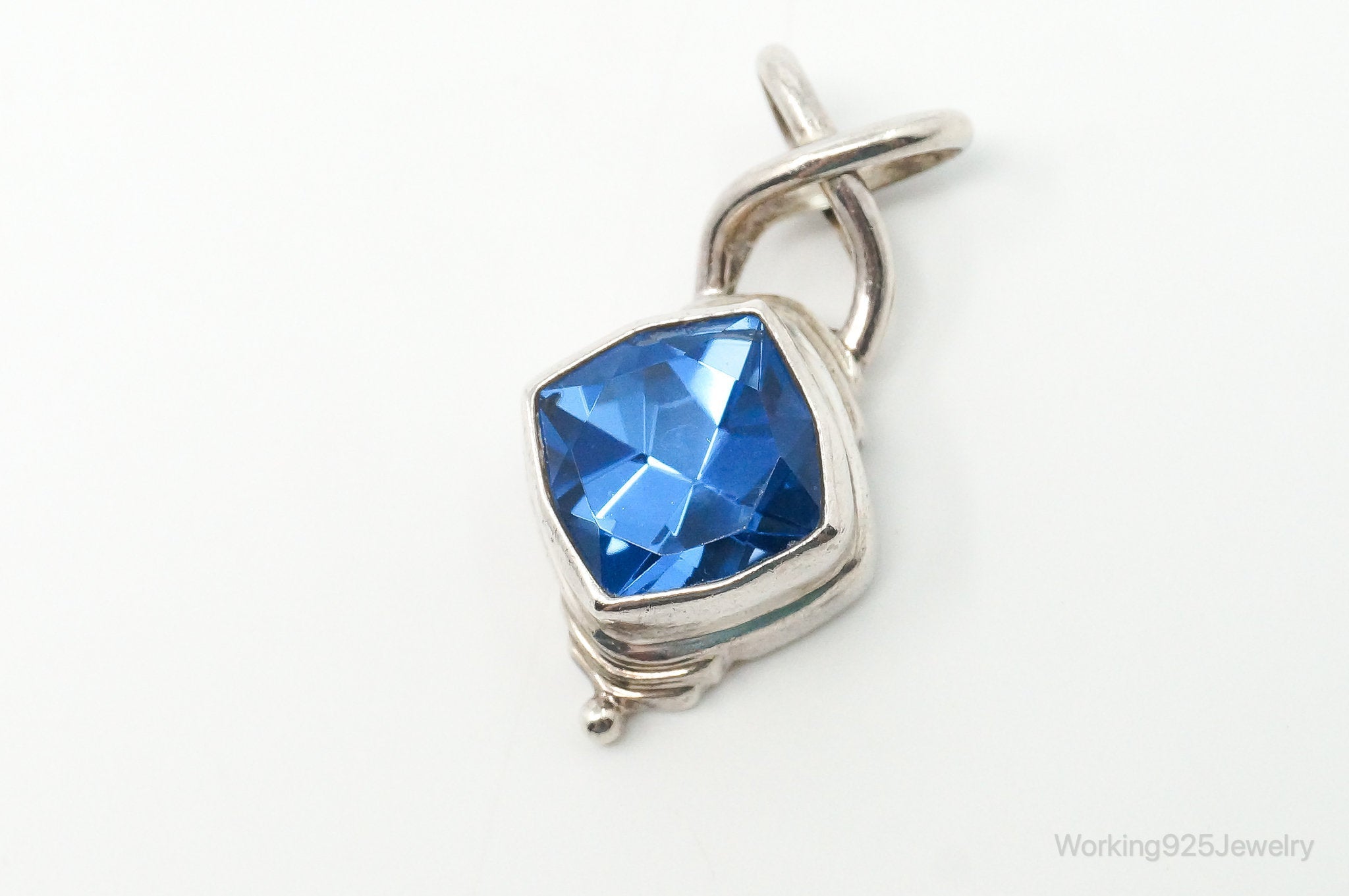 Vintage Bali Designer SARDA Blue Topaz Sterling Silver Pendant | Jewelry > Necklaces > Pendants | Wiccan Center