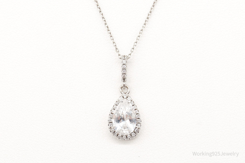 Vintage Designer HDS Large Cubic Zirconia Sterling Silver Necklace | Jewelry > Necklaces > Pendants | Wiccan Center