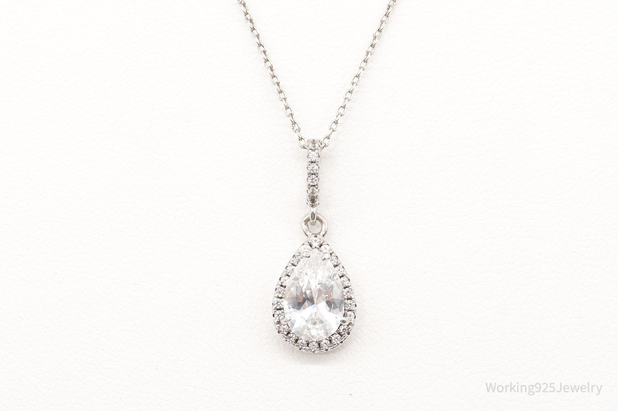 Vintage Designer HDS Large Cubic Zirconia Sterling Silver Necklace | Jewelry > Necklaces > Pendants | Wiccan Center