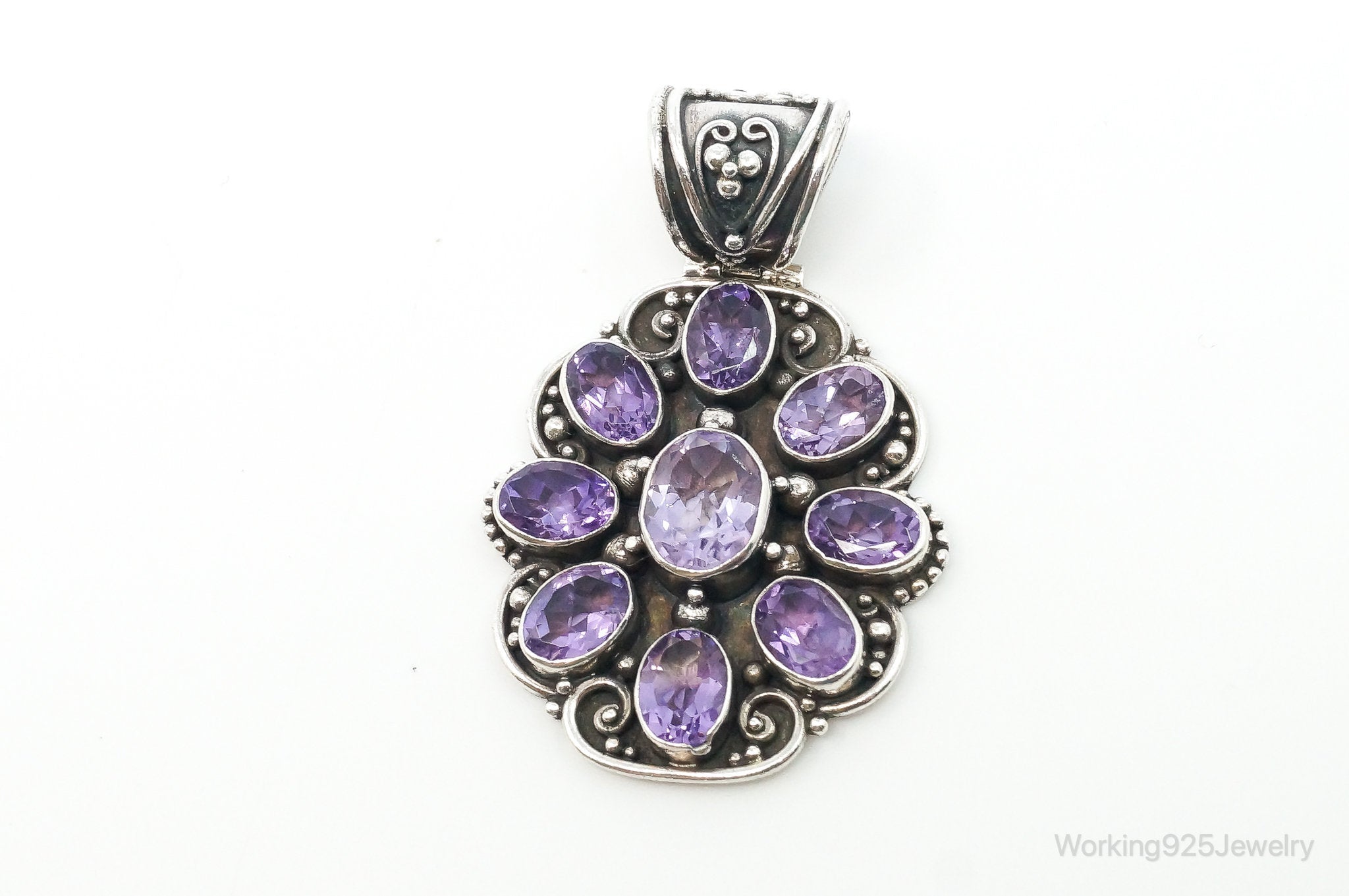 Large Indonesia Designer ATI Amethyst Sterling Silver Necklace Pendant | Jewelry > Necklaces > Pendants | Wiccan Center