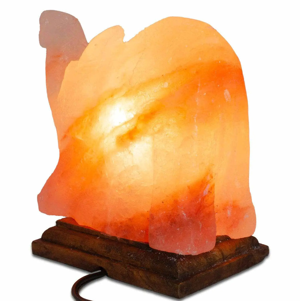 Elephant Shaped Salt Lamp - 9" avg. - Cord, Bulb, Dimmer | Lamp | Wiccan Center