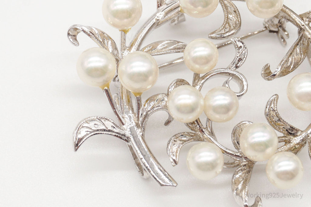 Large Antique Pearl Sterling Silver Brooch Pin | Jewelry > Brooches, Pins & Clips | Wiccan Center