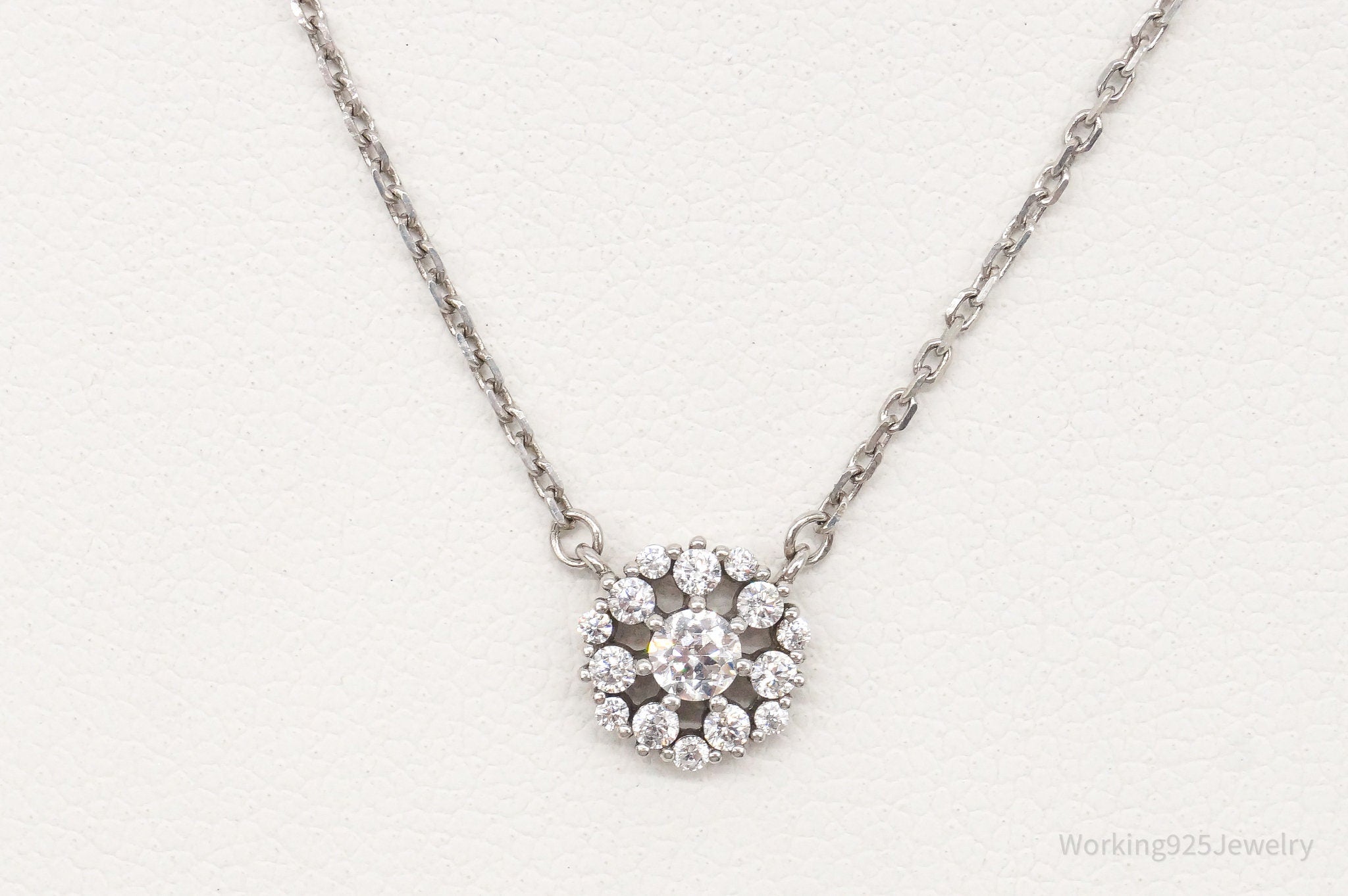 Vintage Cubic Zirconia Sterling Silver Necklace | Jewelry > Necklaces > Pendants | Wiccan Center