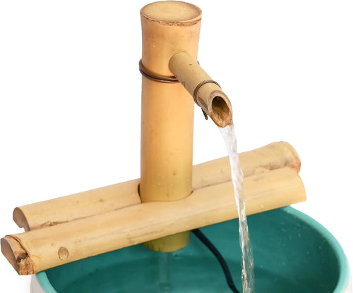 Adjustable Bamboo Zen Fountain Kit – Indoor/Outdoor Water Feature with Pump | Water Fountain | Wiccan Center