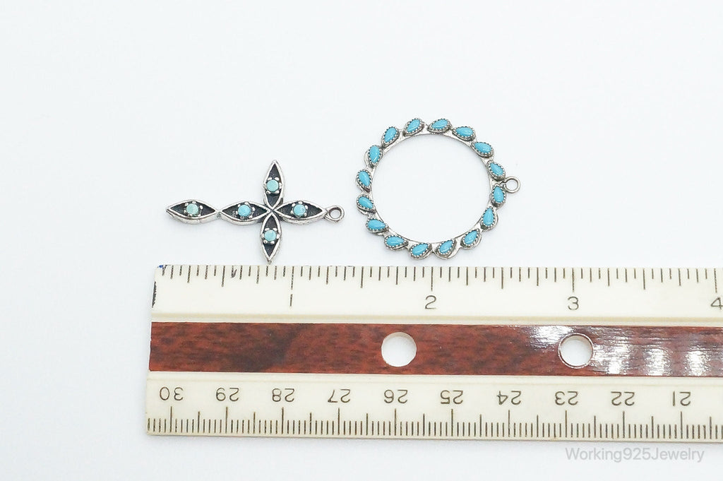 Vintage Native American Turquoise Sterling Silver Pendant Set | Jewelry > Necklaces > Pendants | Wiccan Center