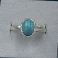 Sterling Silver Larimar Dainty Oval Ring - Size 10 - Calm & Communication | Rings | Wiccan Center