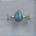 Sterling Silver Larimar Dainty Tear Ring - Size 10 - Calm & Communication | Rings | Wiccan Center