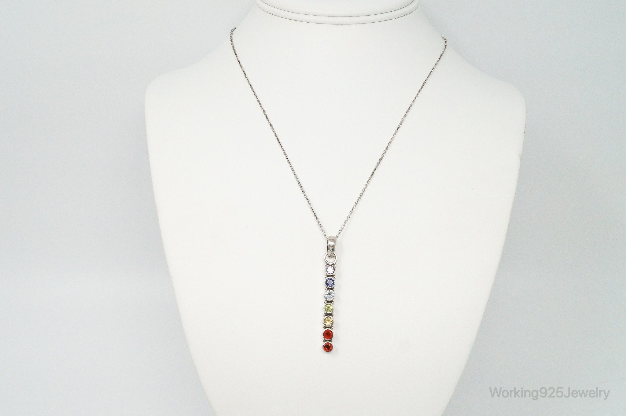 Vintage Multi Gemstone Sterling Silver Necklace | Jewelry > Necklaces > Pendants | Wiccan Center