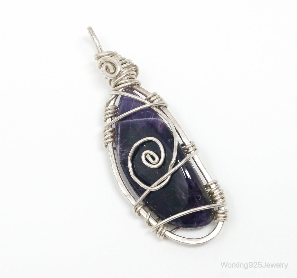 Vintage Large Amethyst Sterling Silver Necklace Pendant | Jewelry > Necklaces > Pendants | Wiccan Center
