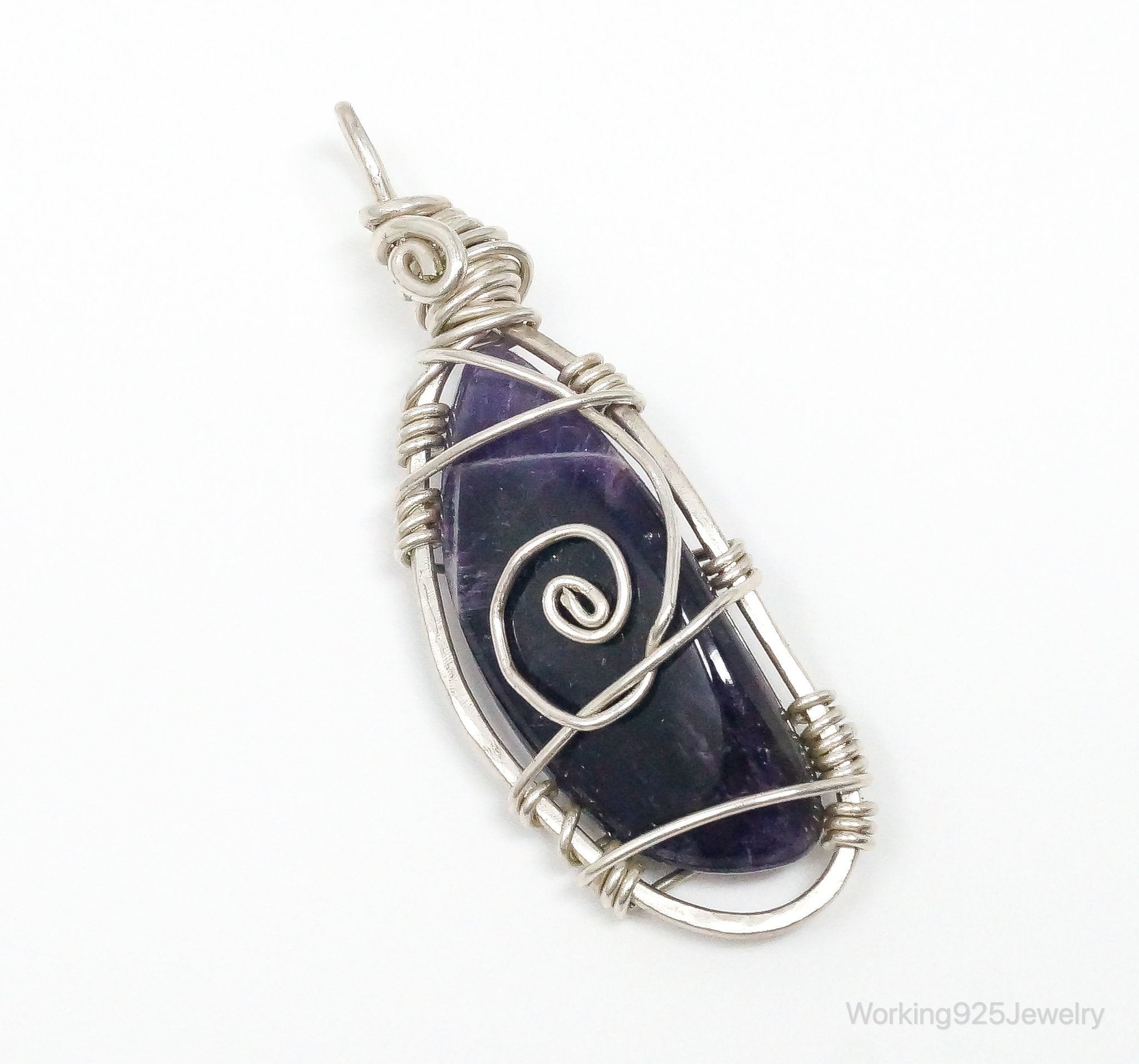 Vintage Large Amethyst Sterling Silver Necklace Pendant | Jewelry > Necklaces > Pendants | Wiccan Center