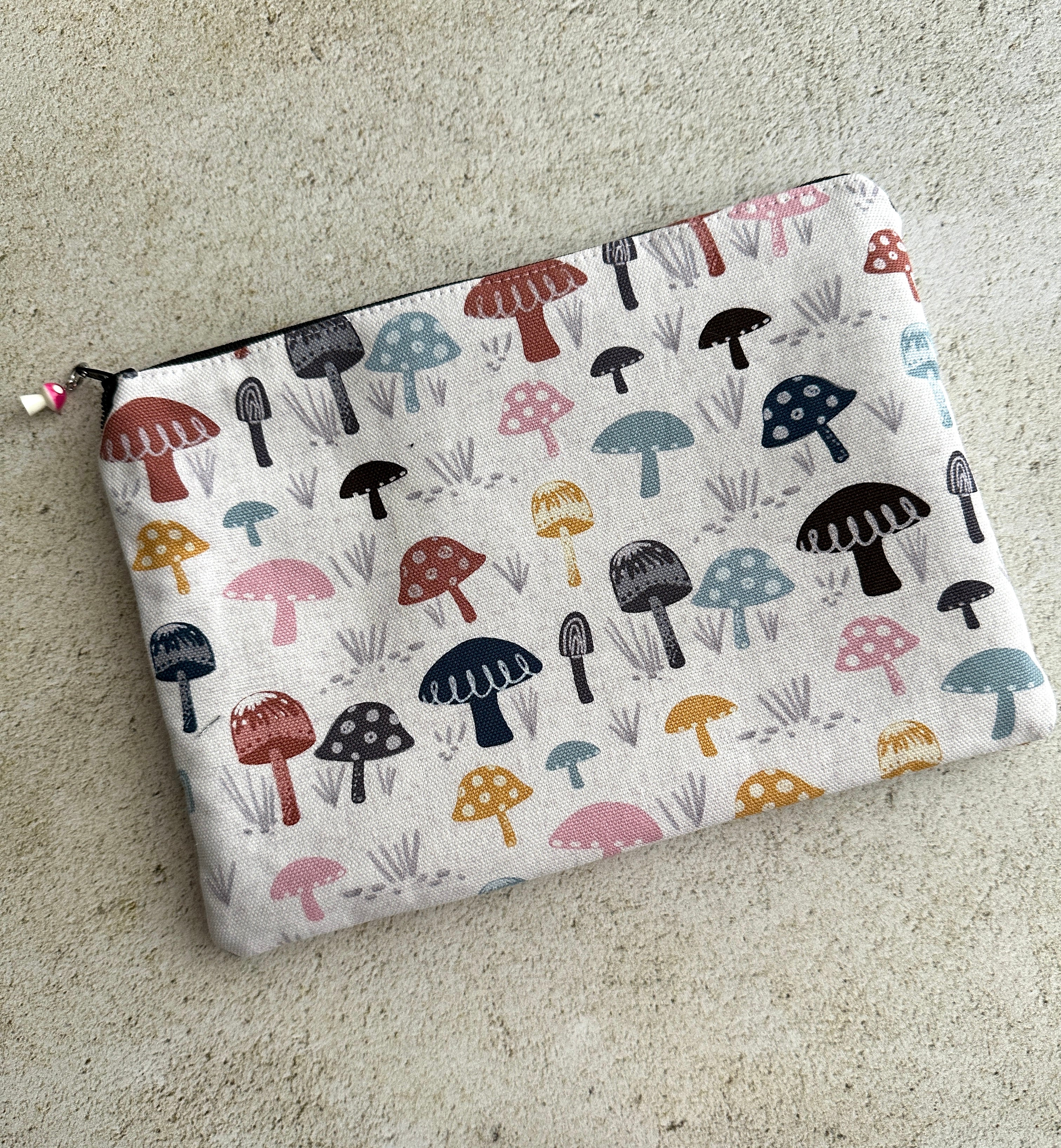 Cottagecore Mushroom Zipper Pouch With Charm