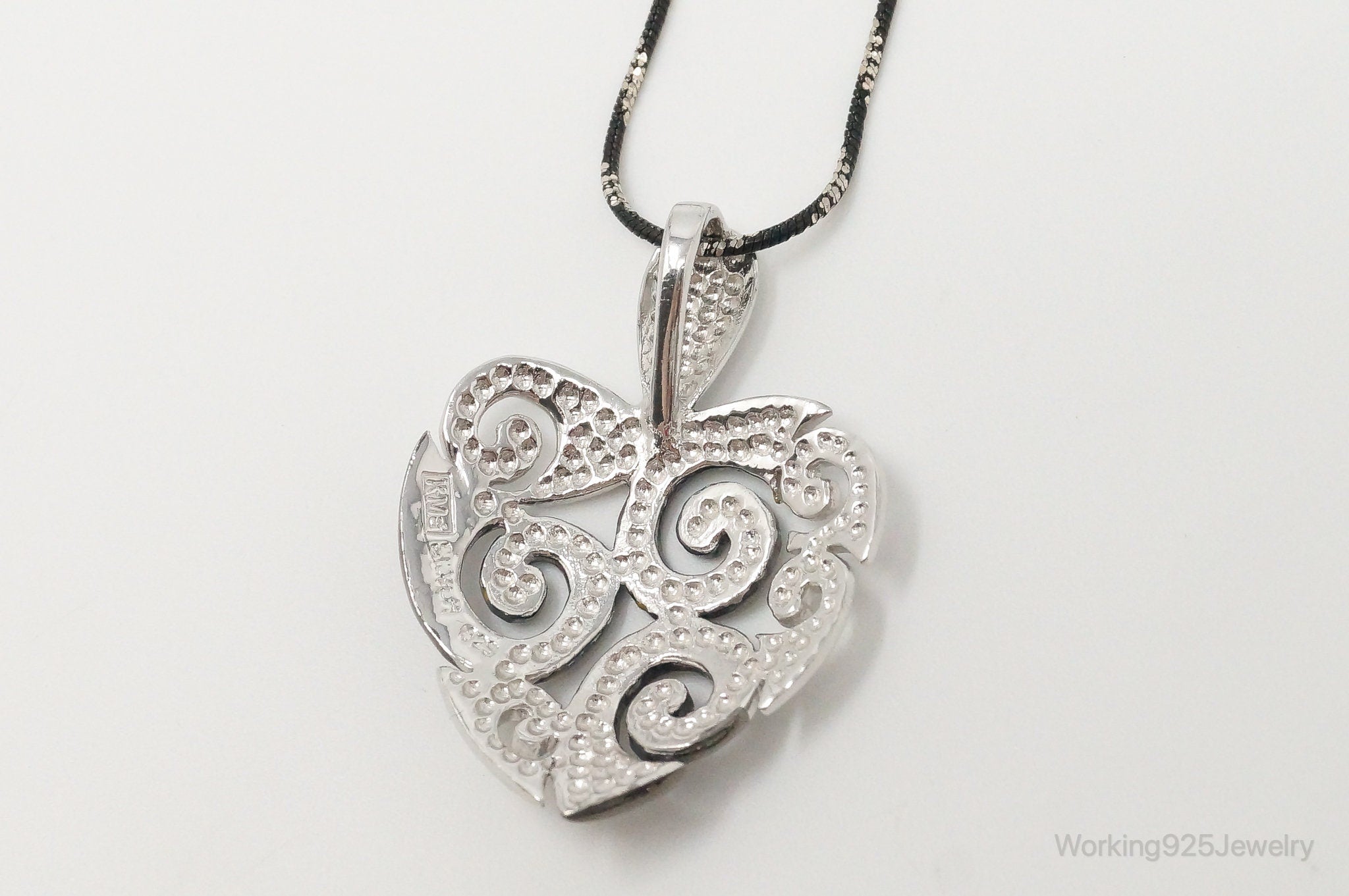 Vintage Designer Swirl Heart Sterling Silver Necklace | Jewelry > Necklaces > Pendants | Wiccan Center