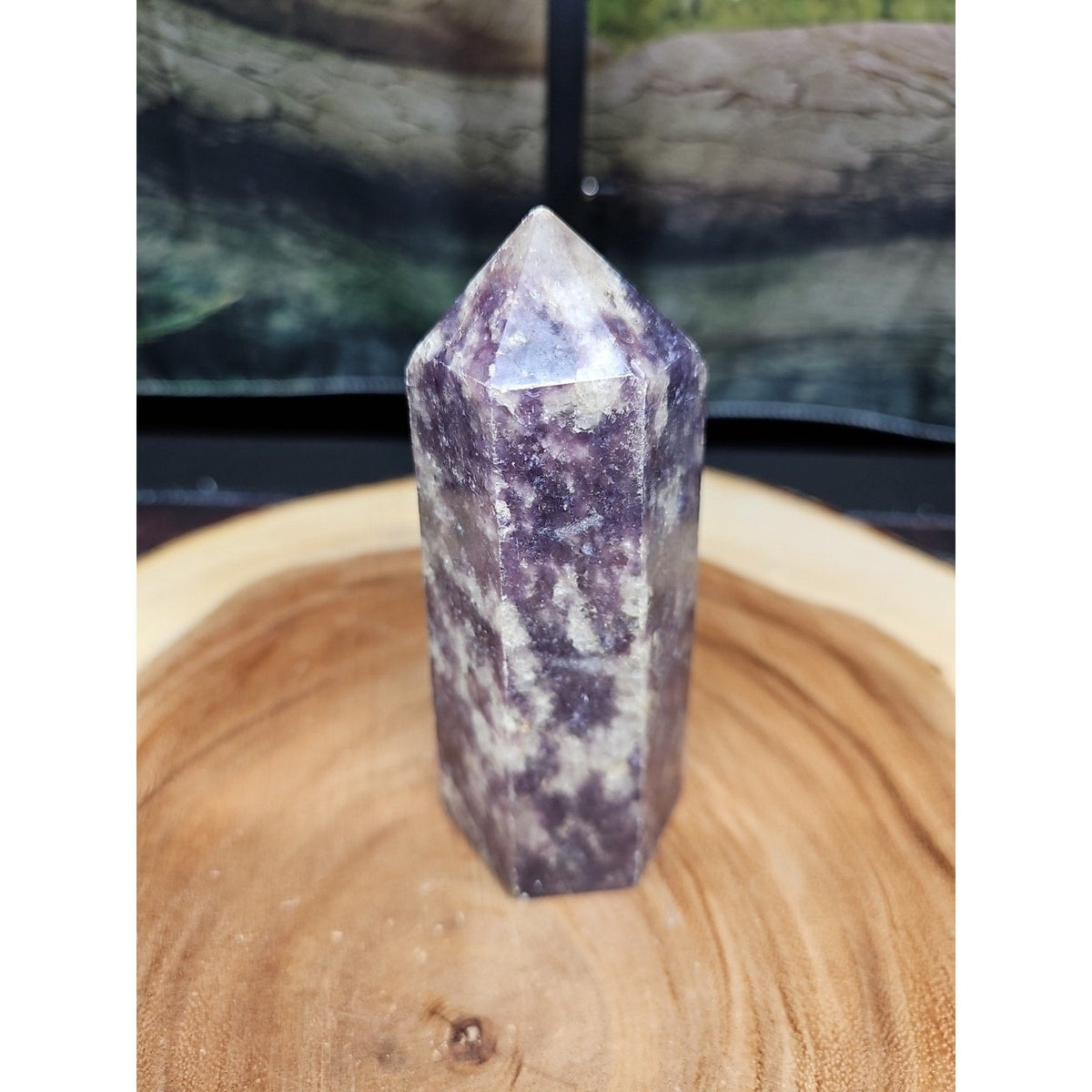 1ea Natural Purple Mica Lepidolite Crystal Point Tower Africa 539g