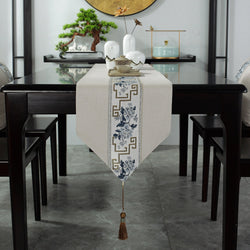 Chinese Table Runner with Floral and Zen Pattern | Table Runner | Wiccan Center