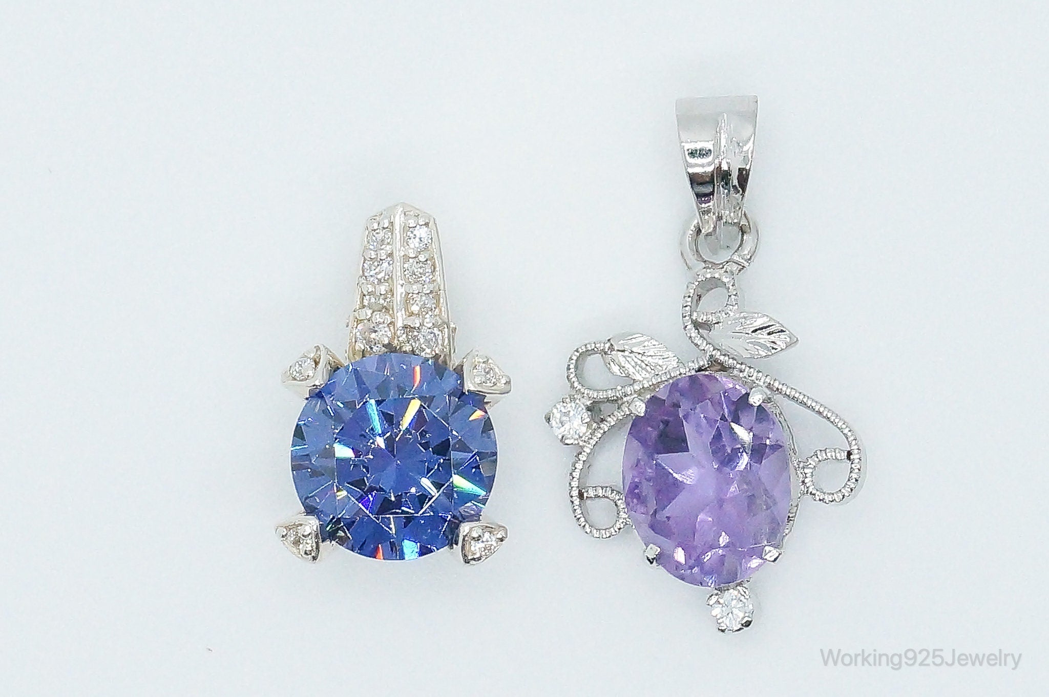 Diamonique Amethyst Cubic Zirconia Sterling Silver Necklace Pendants | Jewelry > Necklaces > Pendants | Wiccan Center