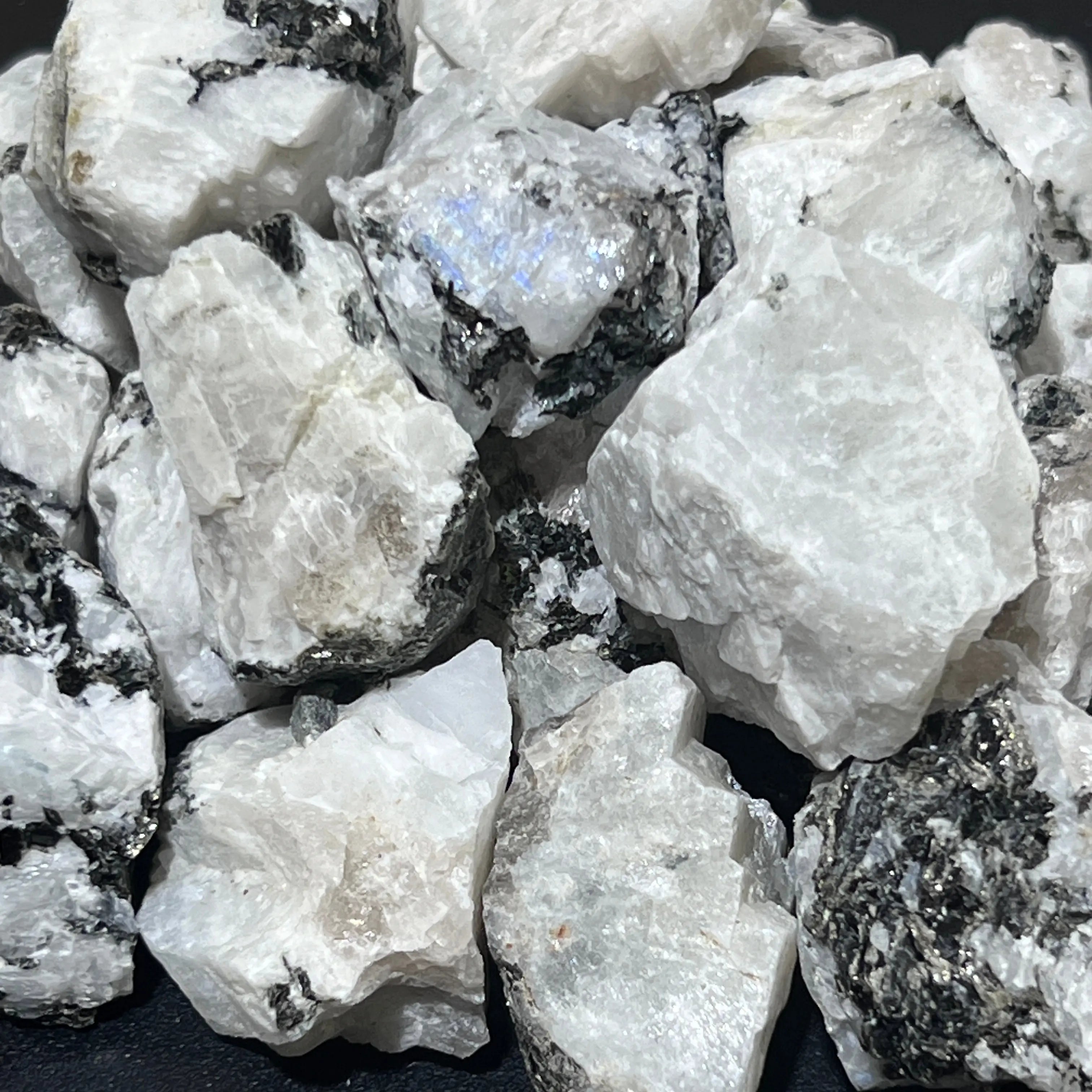 Rainbow Moonstone Rough (1 LB) One Pound Bulk Wholesale Lot Raw Gemstones | Home & Living > Home Décor > Rocks & Geodes | Wiccan Center