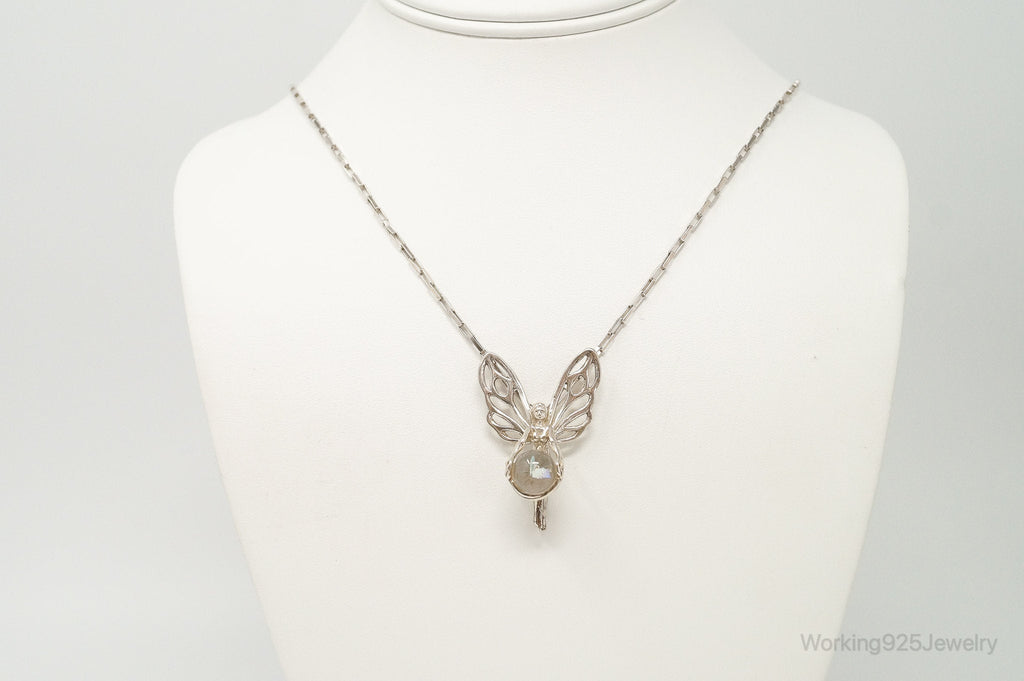 Vintage Fairy Glass Marble Sterling Silver Necklace | Jewelry > Necklaces > Pendants | Wiccan Center