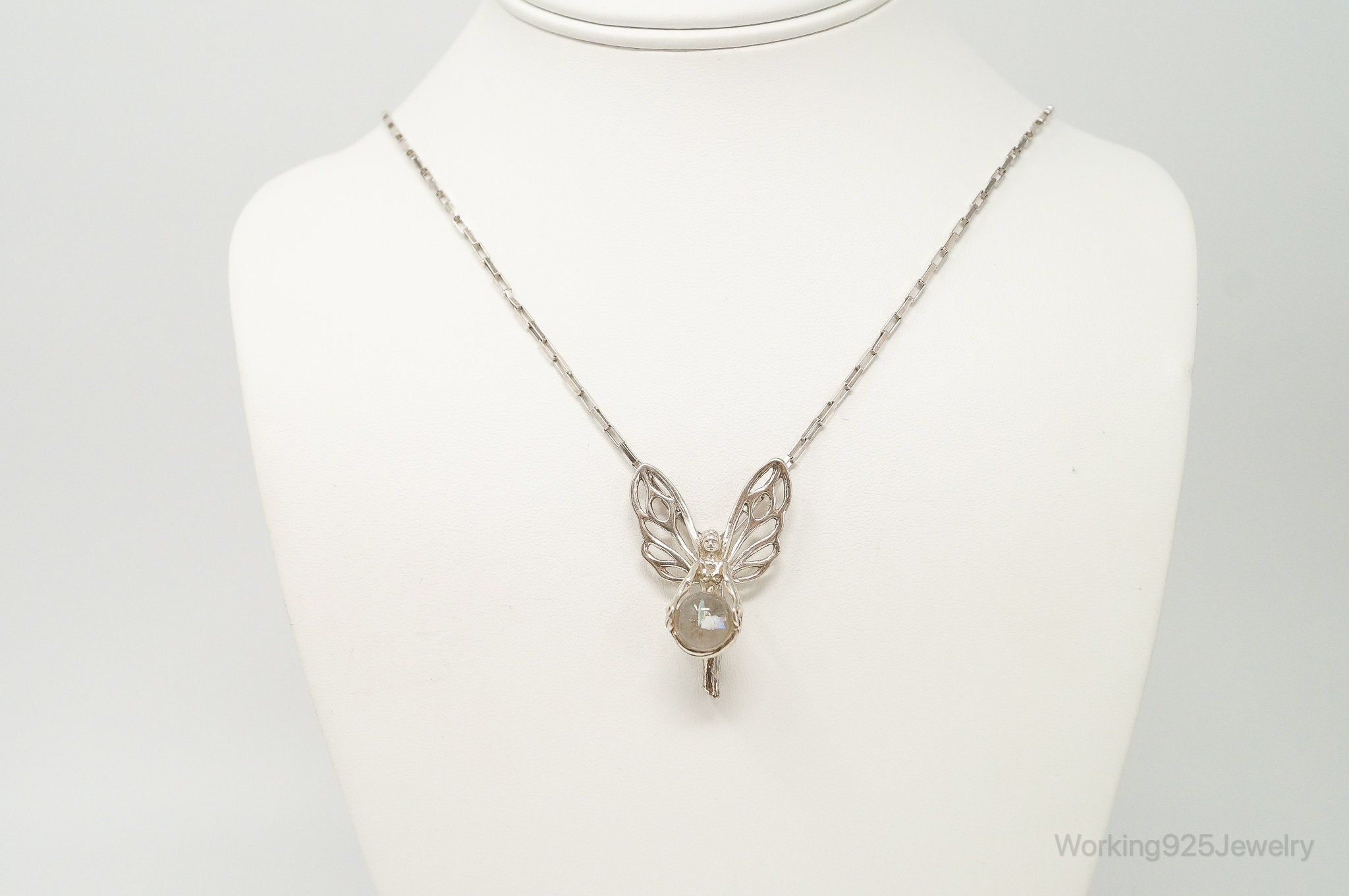 Vintage Fairy Glass Marble Sterling Silver Necklace | Jewelry > Necklaces > Pendants | Wiccan Center