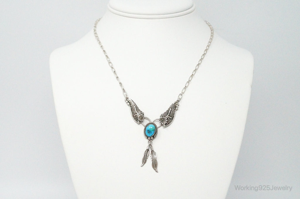 Vintage Native American Unsigned Turquoise Sterling Silver Necklace | Jewelry > Necklaces > Pendants | Wiccan Center