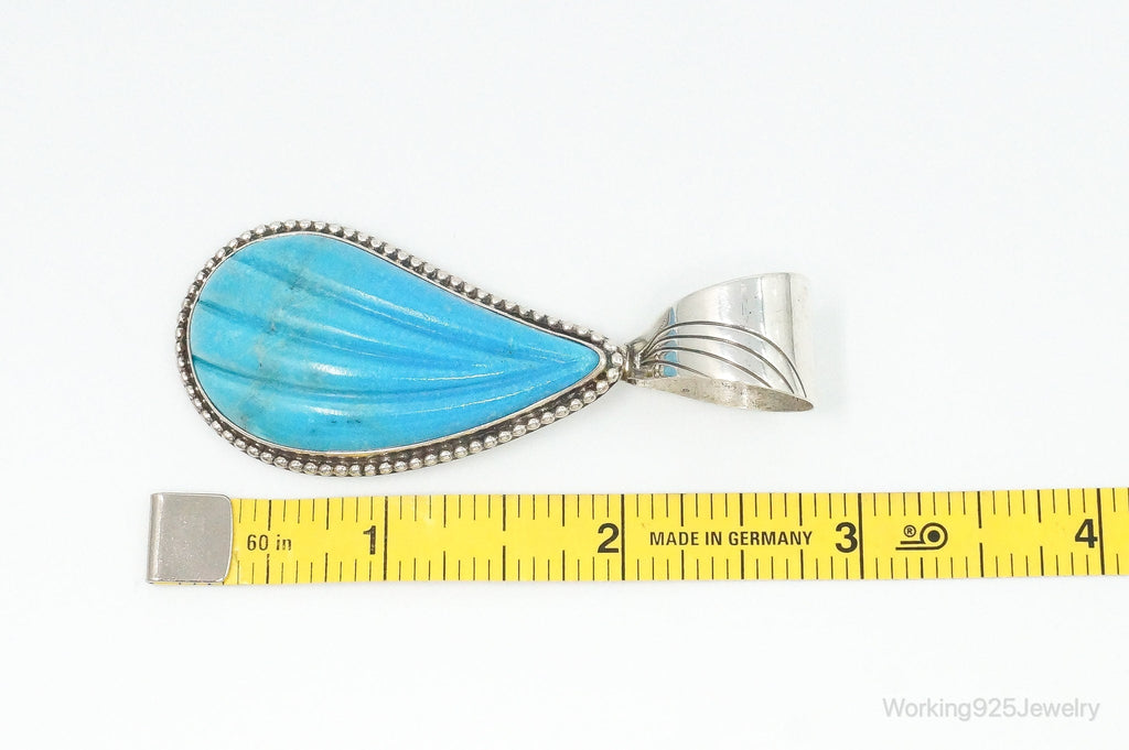 Vintage Desert Rose Trading Co Large Turquoise Sterling Silver Pendant | Jewelry > Necklaces > Pendants | Wiccan Center