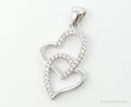 Vintage Open Hearts Cubic Zirconia Accented Sterling Silver Necklace Pendant | Jewelry > Necklaces > Pendants | Wiccan Center
