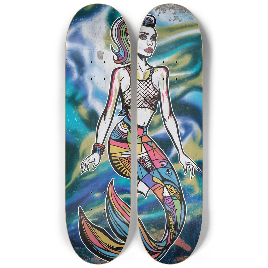 2 Skateboard Series Art - Lisa Mermaid | Skateboard | Wiccan Center