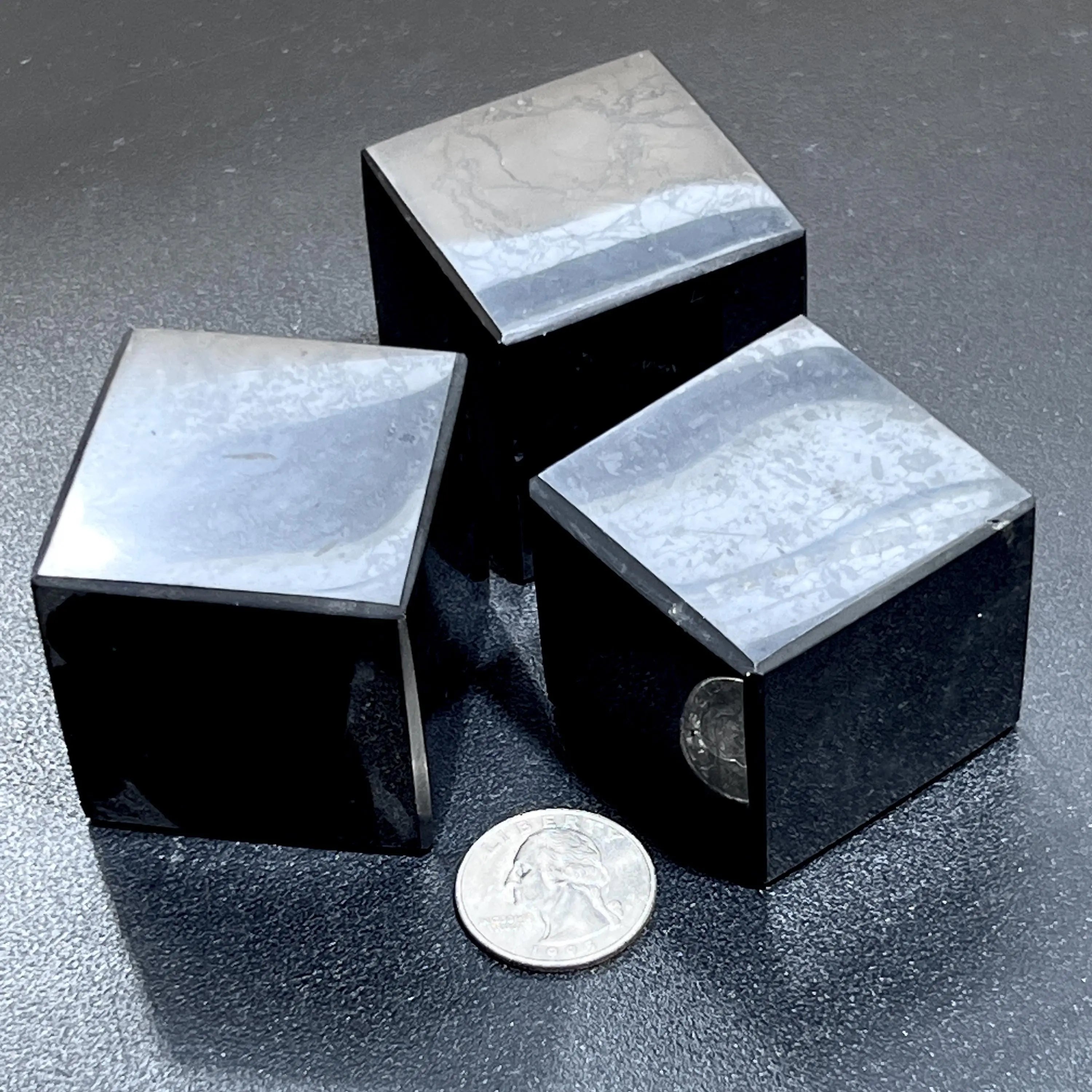 Black Shungite Cube Carving (Type-2) From Karelia Russia | Home & Living > Home Decor > Home Accents > Rocks & Geodes | Wiccan Center