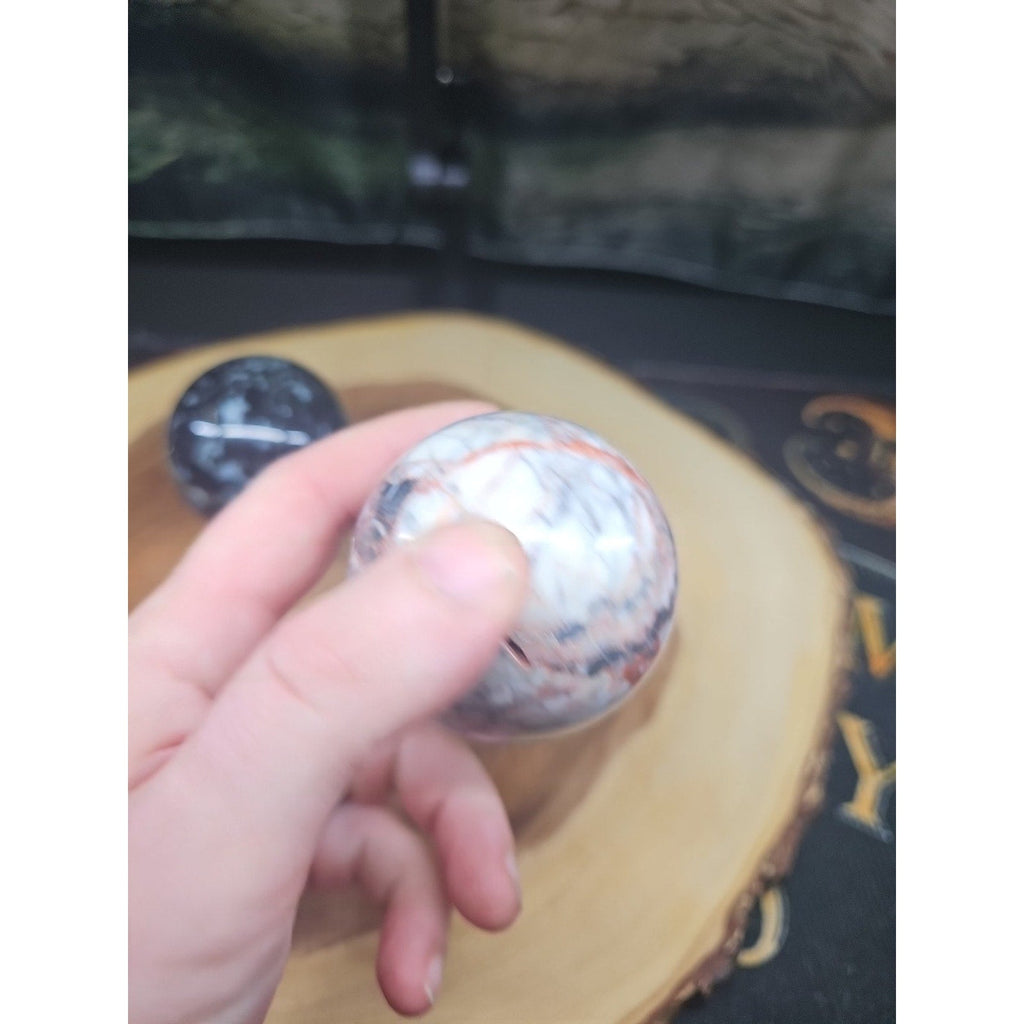 2Pcs A Set Of Natural Quartz Crystal Jasper Sphere Ball Polished 50-60mm &stand | Crystal Spheres & Eggs | Wiccan Center