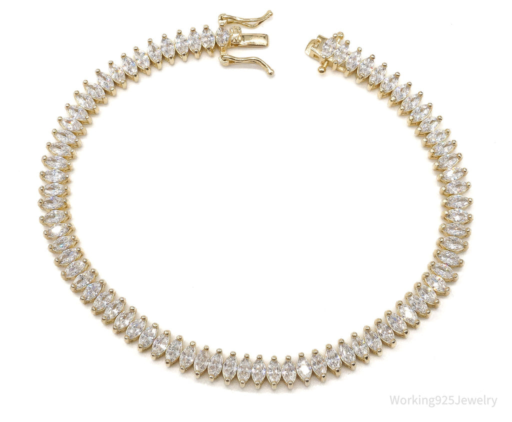 Vintage FAS Cubic Zirconia Gold Over Sterling Silver Bracelet | Jewelry > Bracelets | Wiccan Center