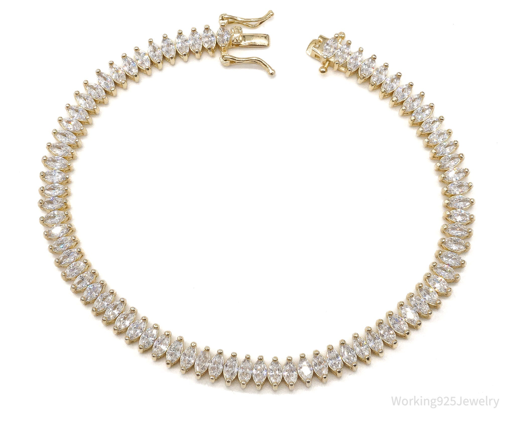 Vintage FAS Cubic Zirconia Gold Over Sterling Silver Bracelet | Jewelry > Bracelets | Wiccan Center