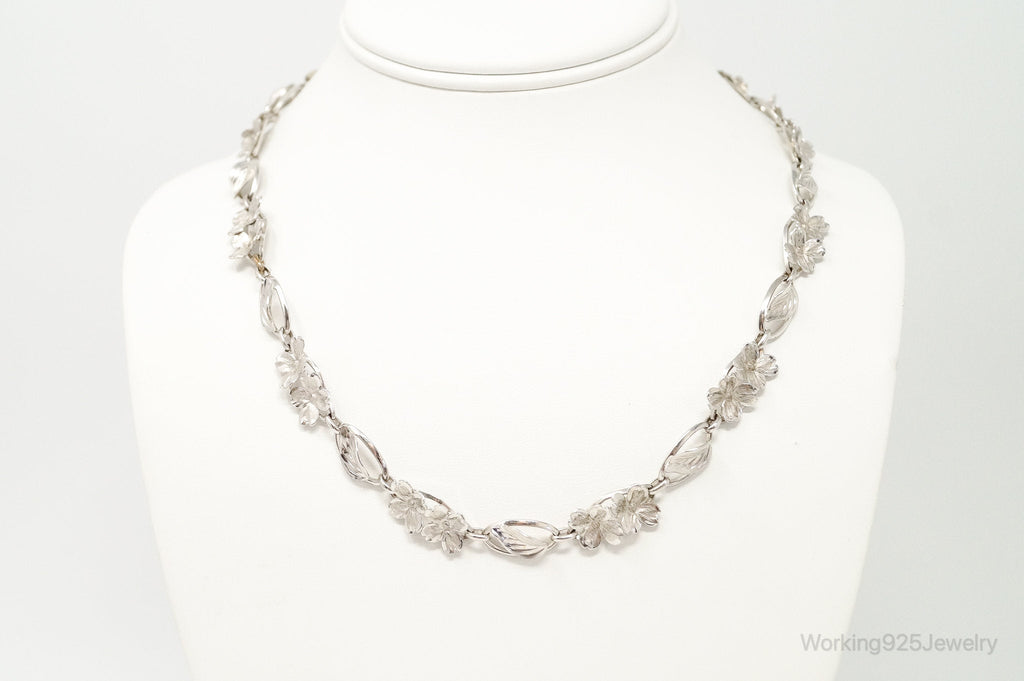 Antique SB Floral Art Nouveau Link Sterling Silver Necklace | Jewelry > Necklaces > Pendants | Wiccan Center