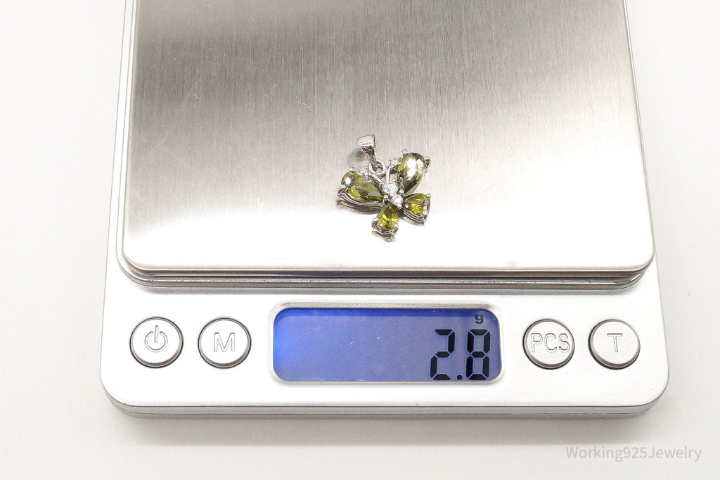 Butterfly Peridot Cubic Zirconia Sterling Silver Pendant | Jewelry > Necklaces > Pendants | Wiccan Center