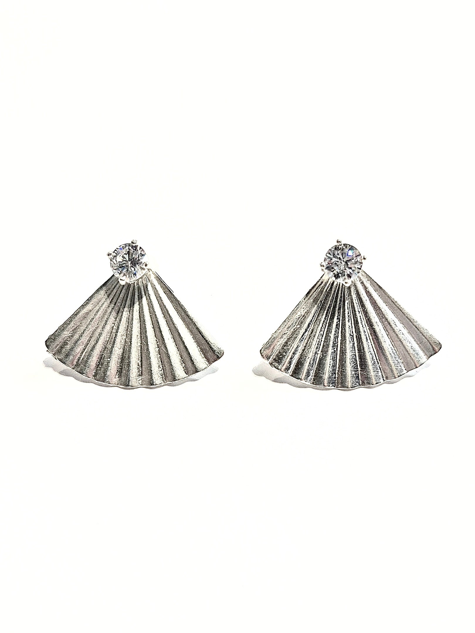Fan Rhinestone Ear Jacket Earrings