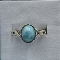 Sterling Silver Larimar Round Ring - Size 7 - Infinite Peace | Rings | Wiccan Center