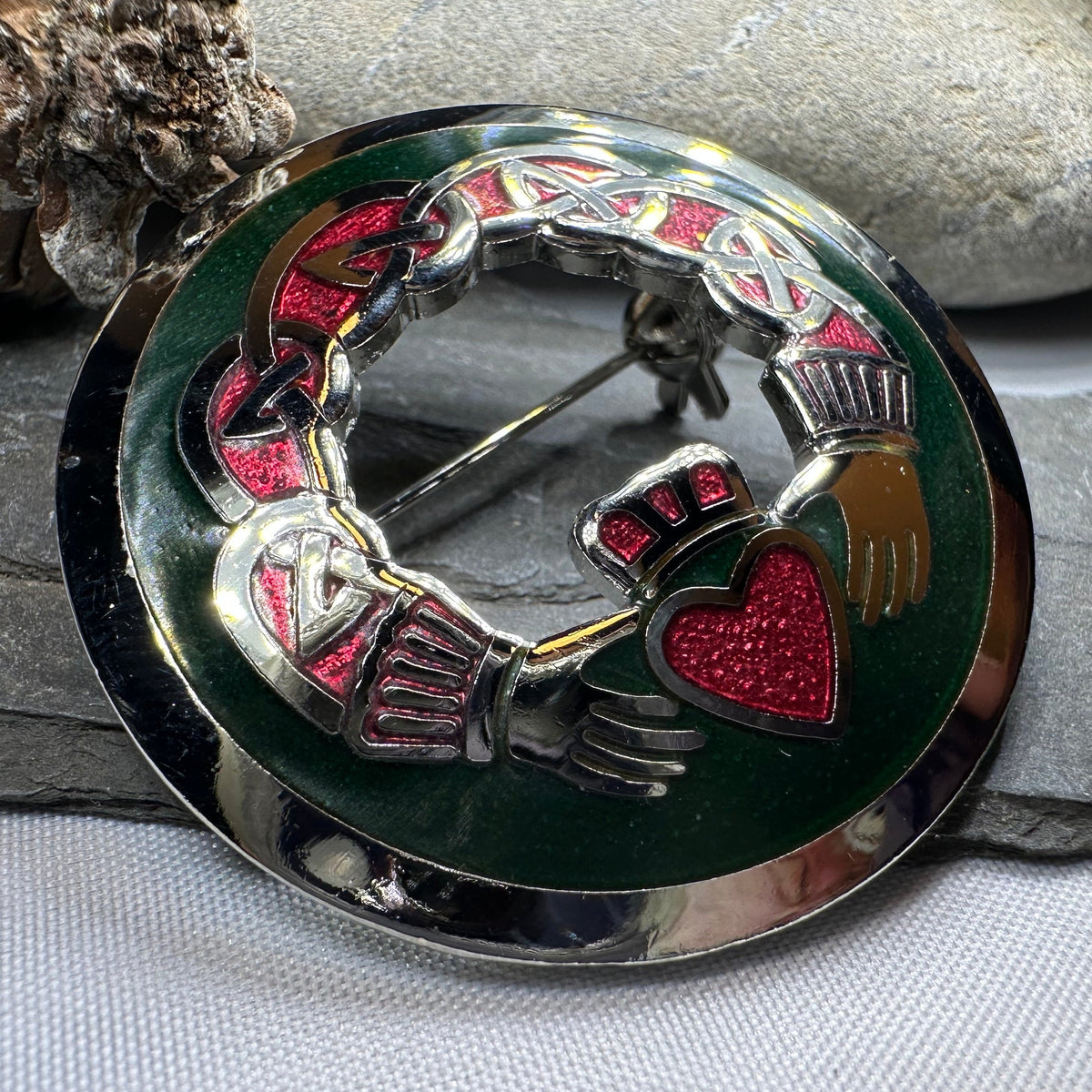 Enamel Irish Claddagh Brooch | Brooch | Wiccan Center