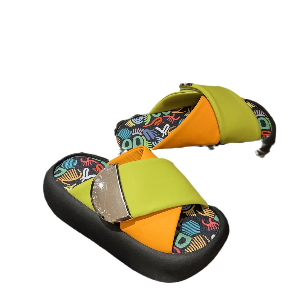 Exotic-style Casual Thick-soled Slippers For Women