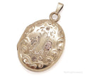 Antique 12K Gold Filled Floral Etched Locket Pendant | Jewelry > Necklaces > Pendants | Wiccan Center