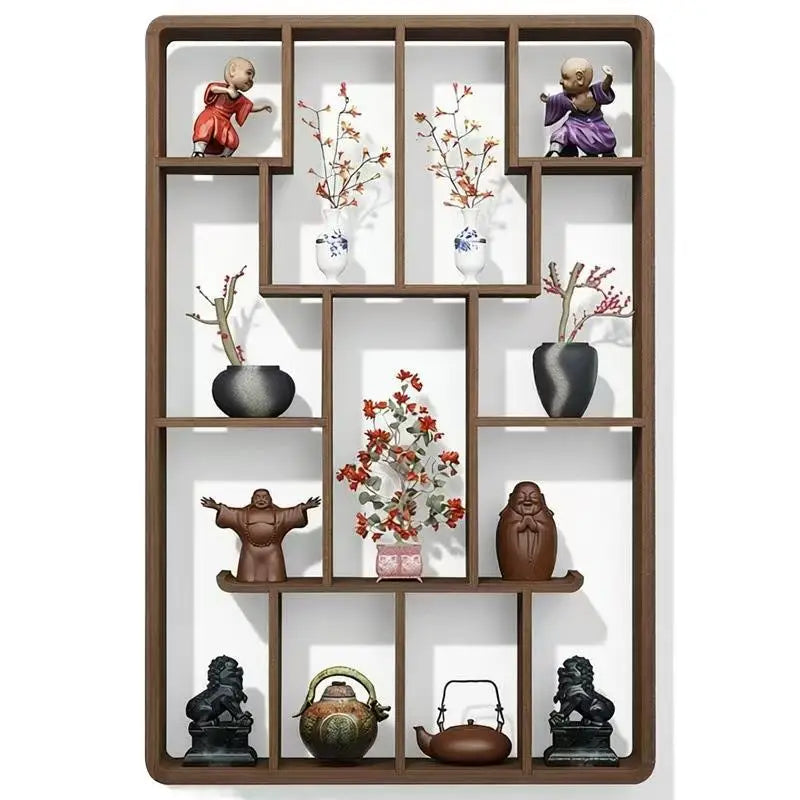 Wall or Floor Solid Wood Duobao Bogu Shelf | Curio Display Rack | display shelves | Wiccan Center