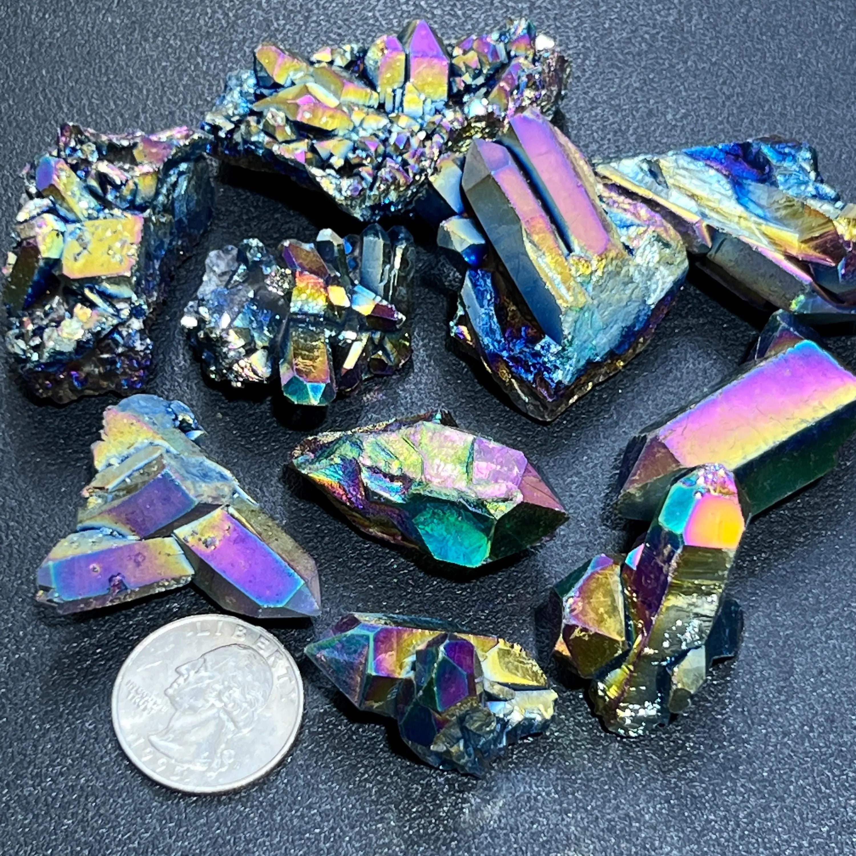 Titanium Aura Quartz Crystal Clusters And Rough Raw Points Wholesale | Home & Living > Home Decor > Home Accents > Rocks & Geodes | Wiccan Center