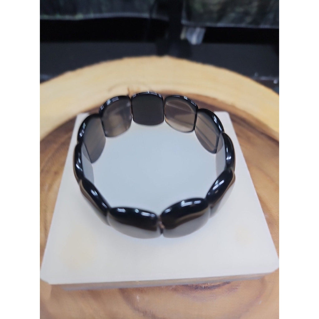 1Pcs Natural Smokey Clear Quartz Crystal Bracelets Polished Healing