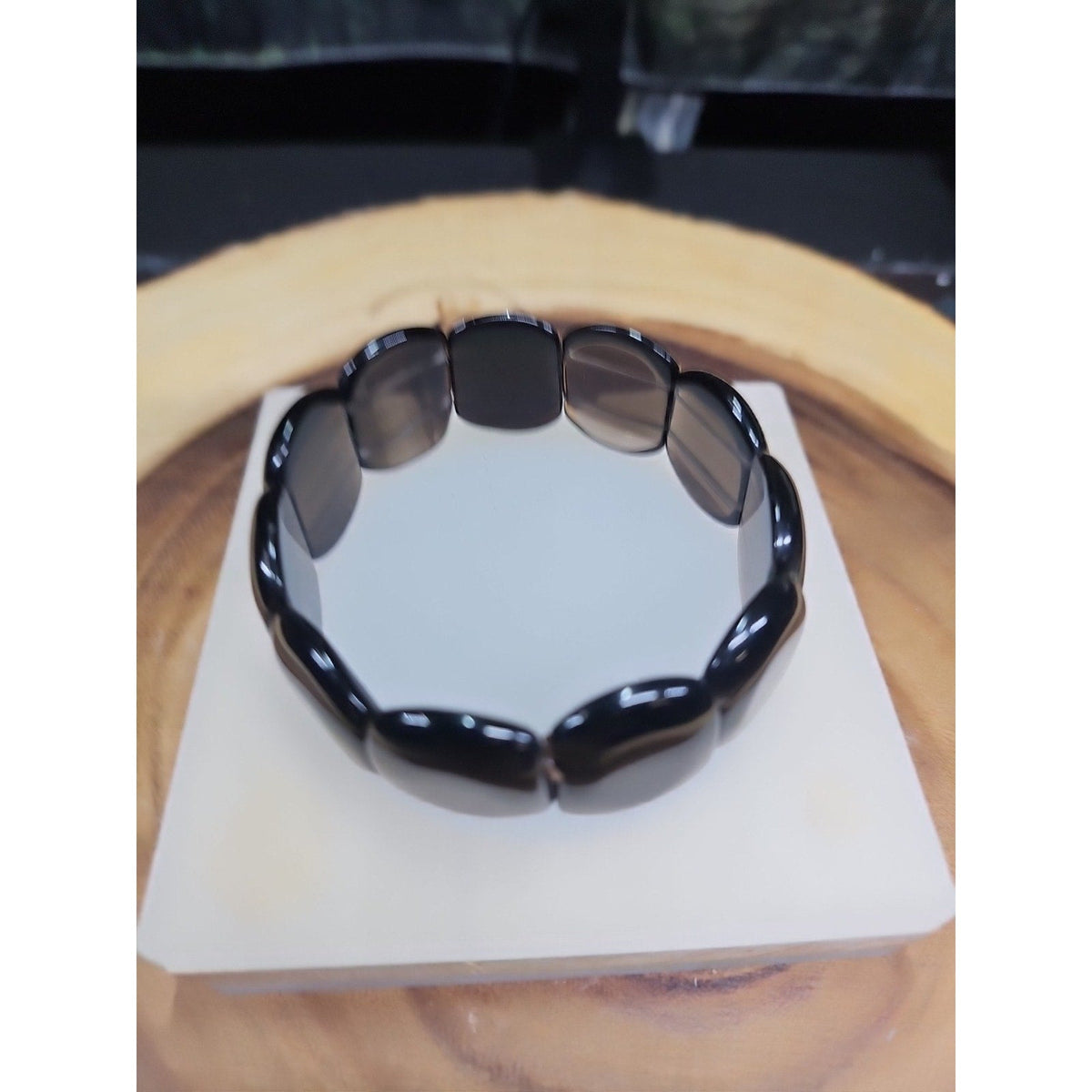 1Pcs Natural Smokey Clear Quartz Crystal Bracelets Polished Healing