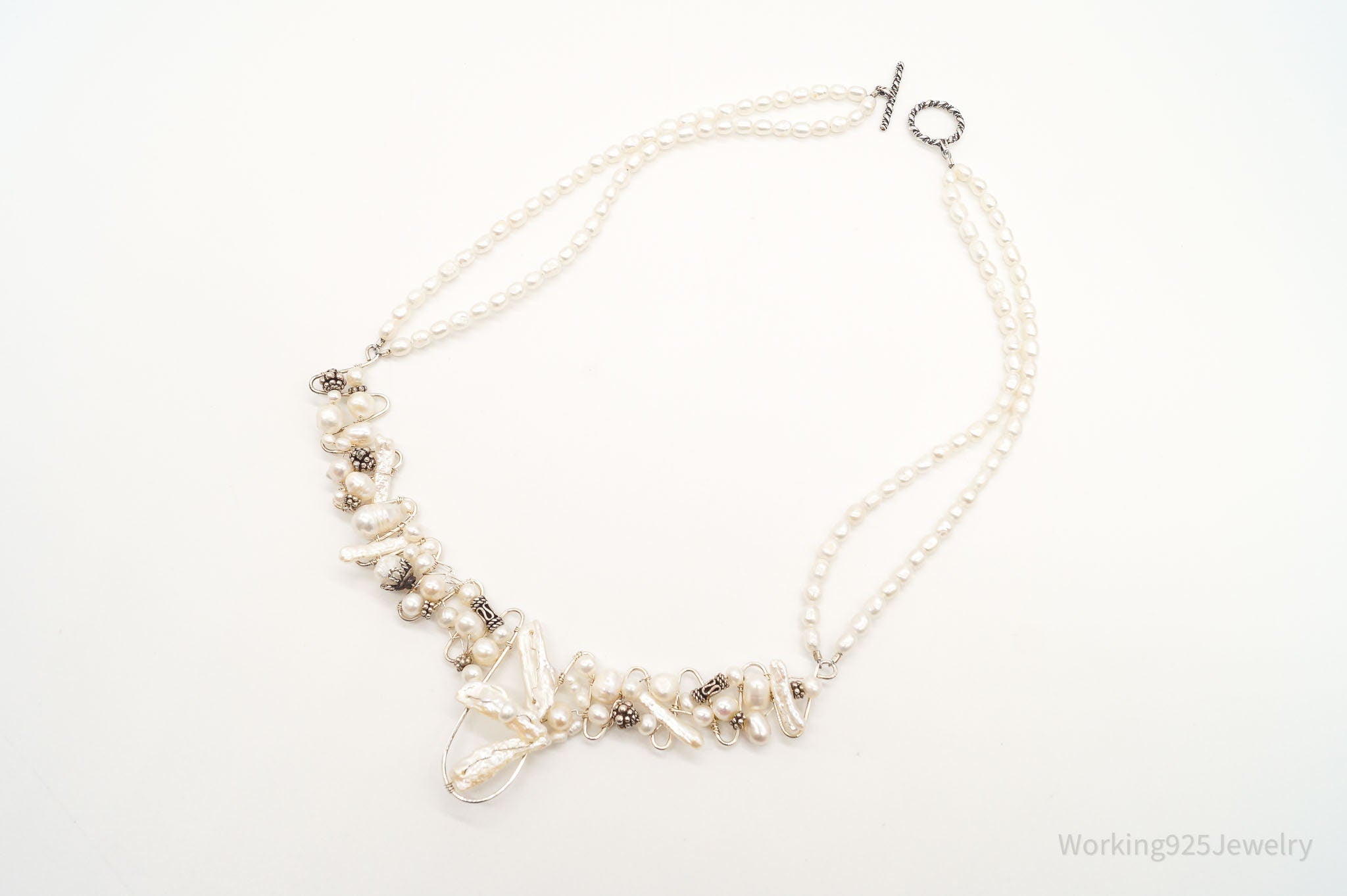 Vintage Pearls Beads Filigree Sterling Silver Necklace | Jewelry > Necklaces > Pendants | Wiccan Center