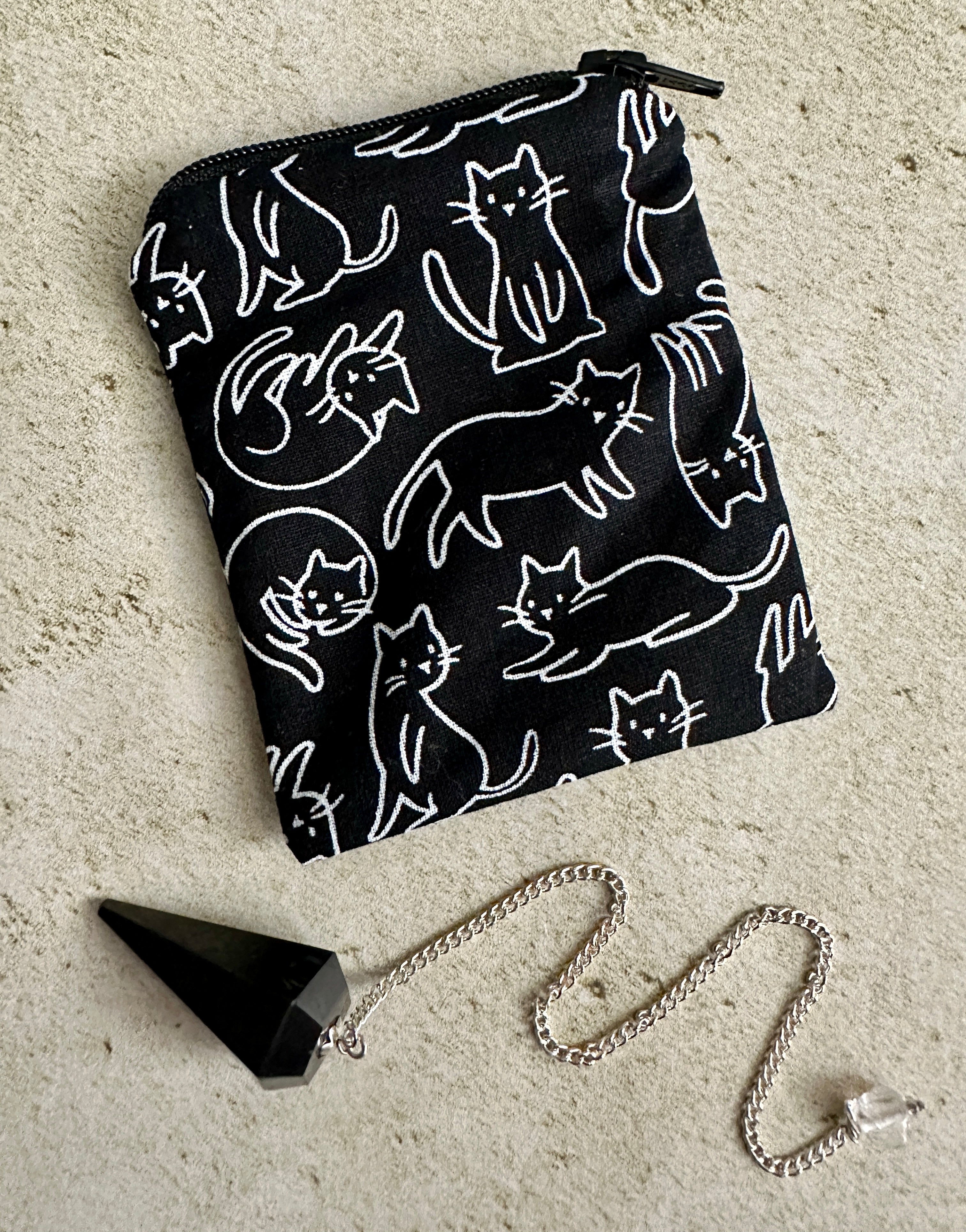 Cats Mojo Bag - Pendulum Bag - Crystal Storage Bag